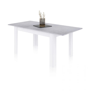 Mesa de comedor extensible Danna 140 Blanco Artik (Blanco Mate) - Gris Cemento