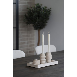 Set 2 Portacandeline in Travertino Naturale — Ø7×4,5 cm