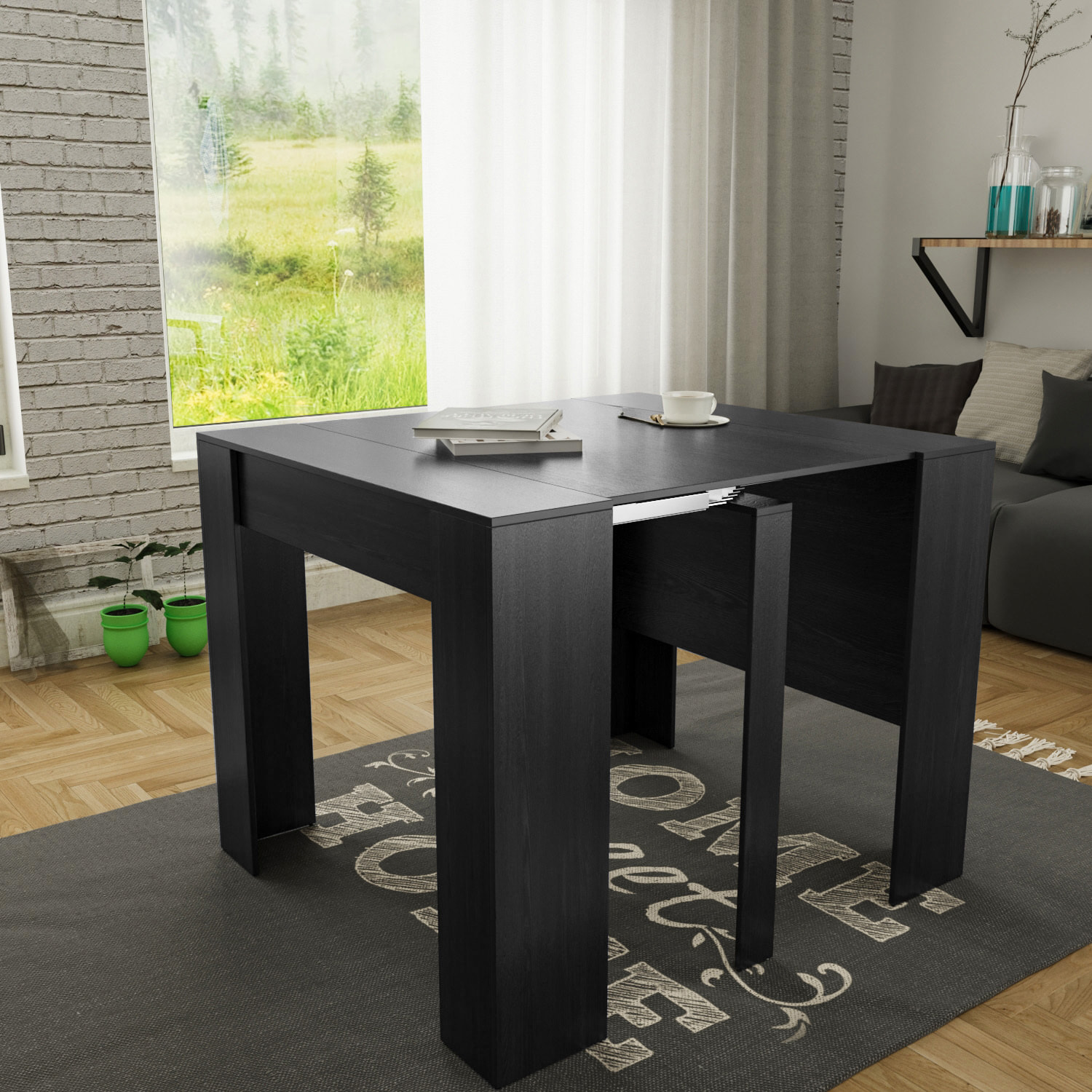 Tavolo Consolle Allungabile Oslo Plus Fino A 3 Metri Tavolo 14 Posti Salvaspazio Design Moderno Elegante Consolle Casa Ufficio 78x51x90 cm Nero