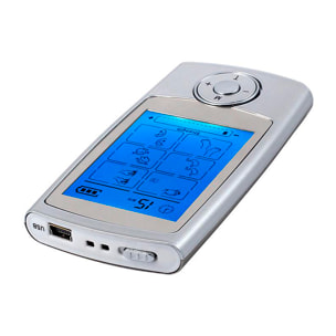 DAM EMS Electroestimulador muscular SC339 portátil. 16 modos. Tamaño compacto, batería recargable. 5x1x9,5 Cm. Color: Plata