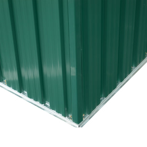 Cobertizo de Jardín Exterior 4,5 m² 260x194x200 cm Caseta de Jardín Exterior Metálica con Paneles Frontales Transparentes y 2 Puertas Corredizas para Almacenamiento de Herramientas Verde