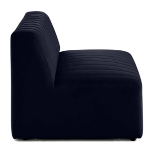 Nova - module d'assise sans accoudoirs - en velours - Bleu marine