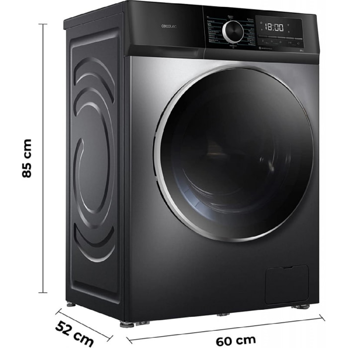 Cecotec Lave-linge Bolero DressCode 8500 Inverter Steel A