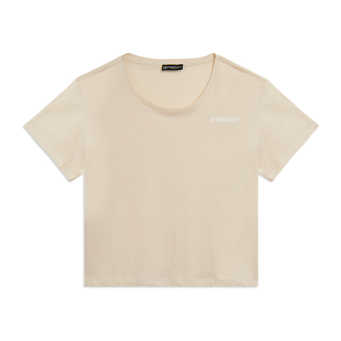 T-shirt Manica Corta Cropped con piccolo Logo FREDDY