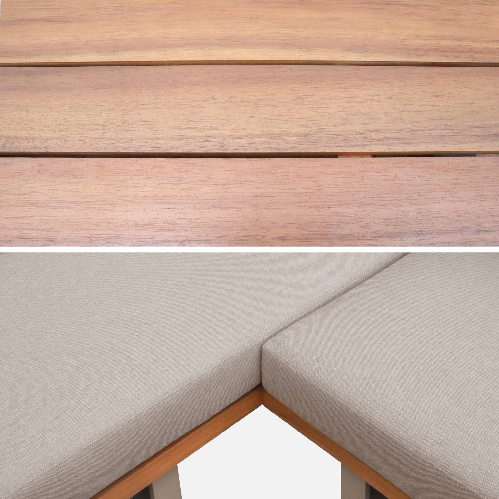 Salon de jardin d'angle bois d'acacia et aluminium 5 places ACALIA LATIKA