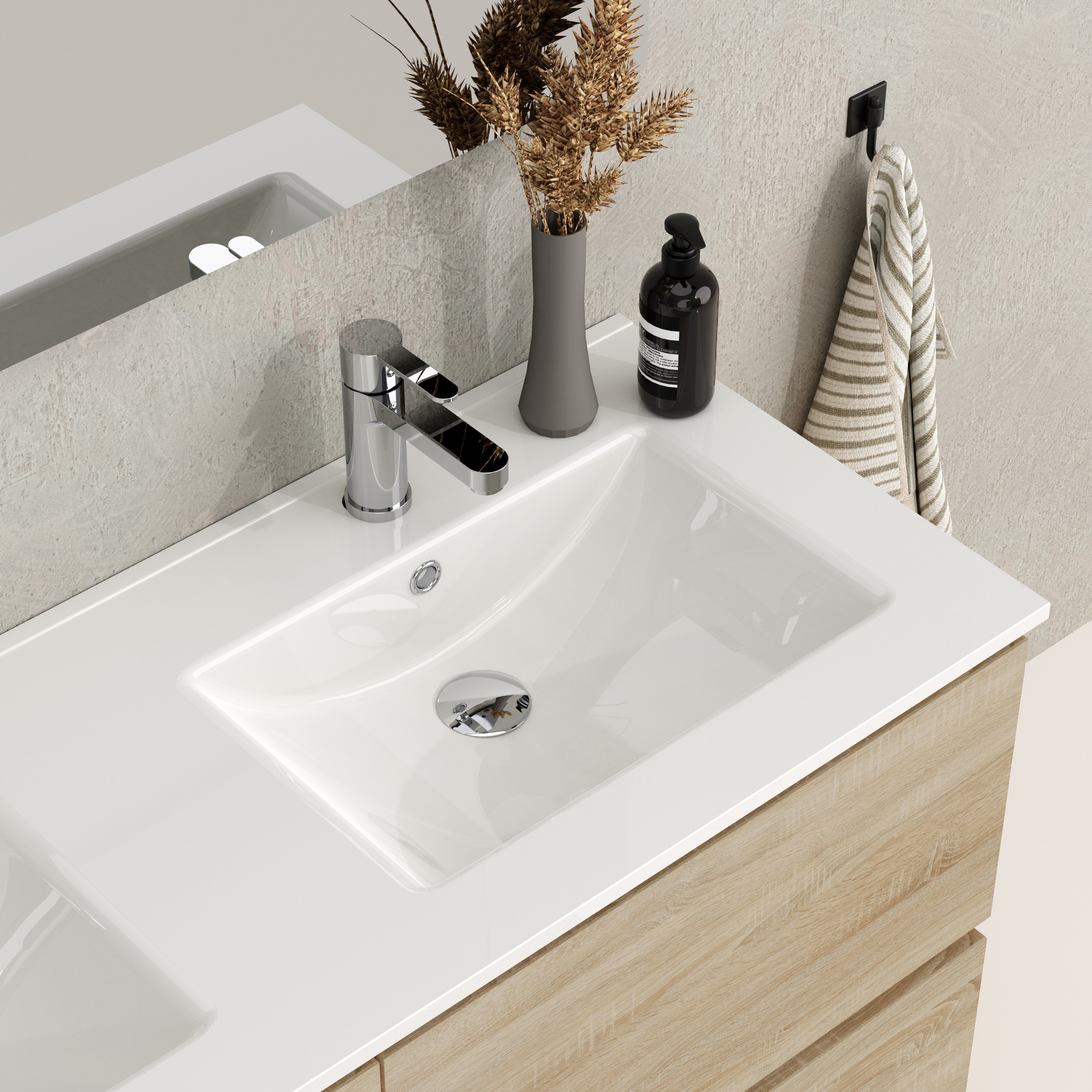 Conjunto mueble de baño SEA Alday, 120cm, Natural