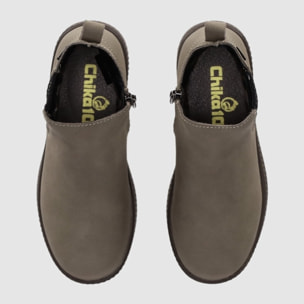 Botines de Piel - Taupe - Tacón: Bajo