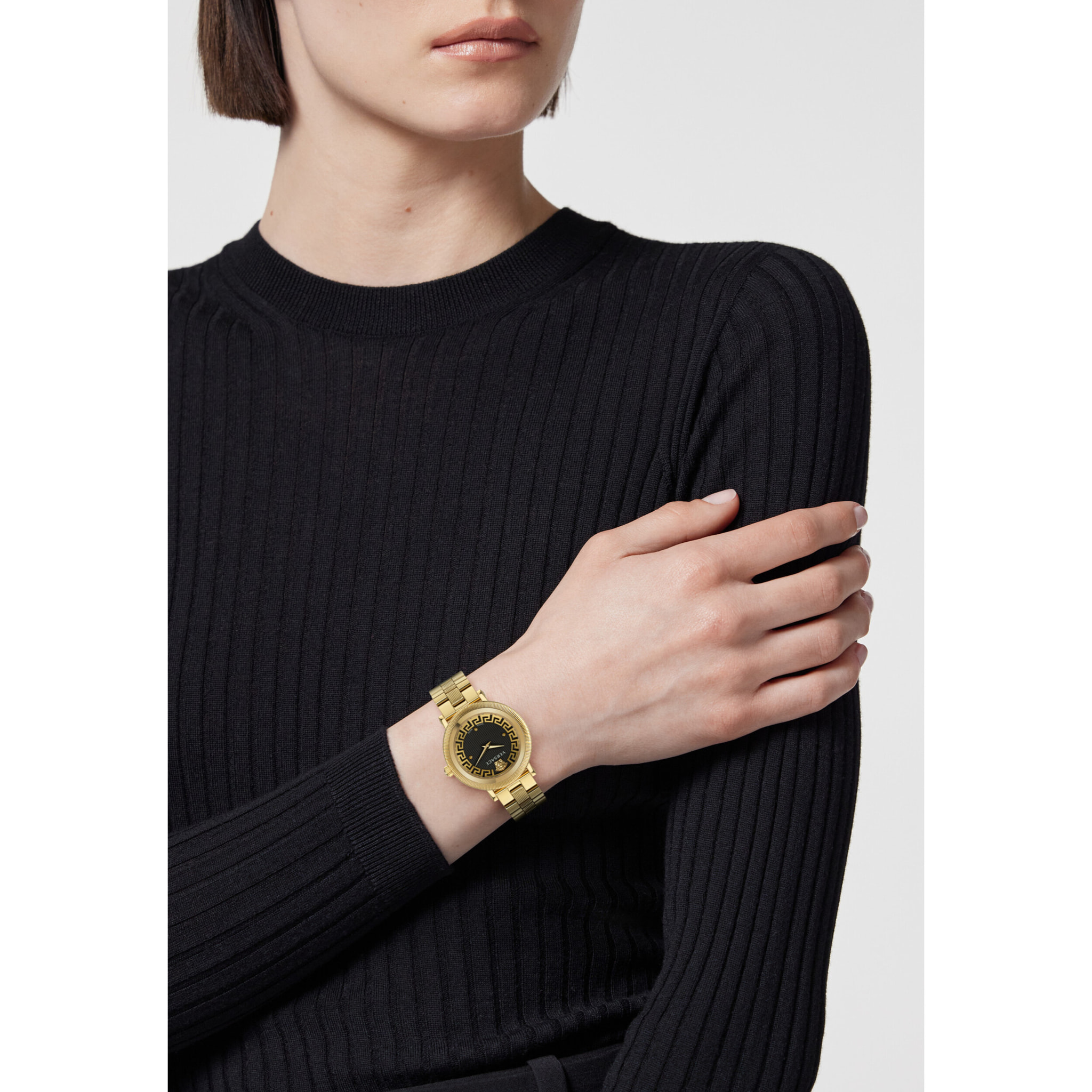 Versace Reloj Analógico De Cuarzo. Greca Flourish