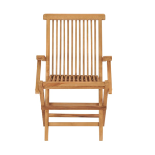 Fauteuil de jardin pliant en bois de teck massif huilé - TECKIA