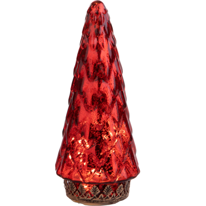 Albero artificiale con Led - Pezzi 1 - Colore Rosso - 10x24Hx10cm - Bianchi Dino