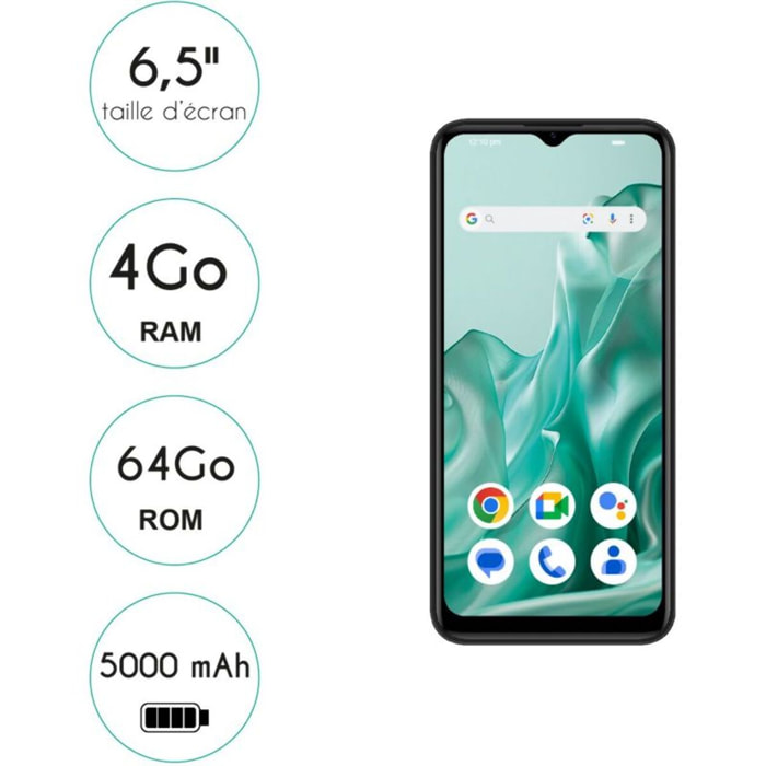 Smartphone LOGICOM Sense Noir  6.51'' 4/64Go