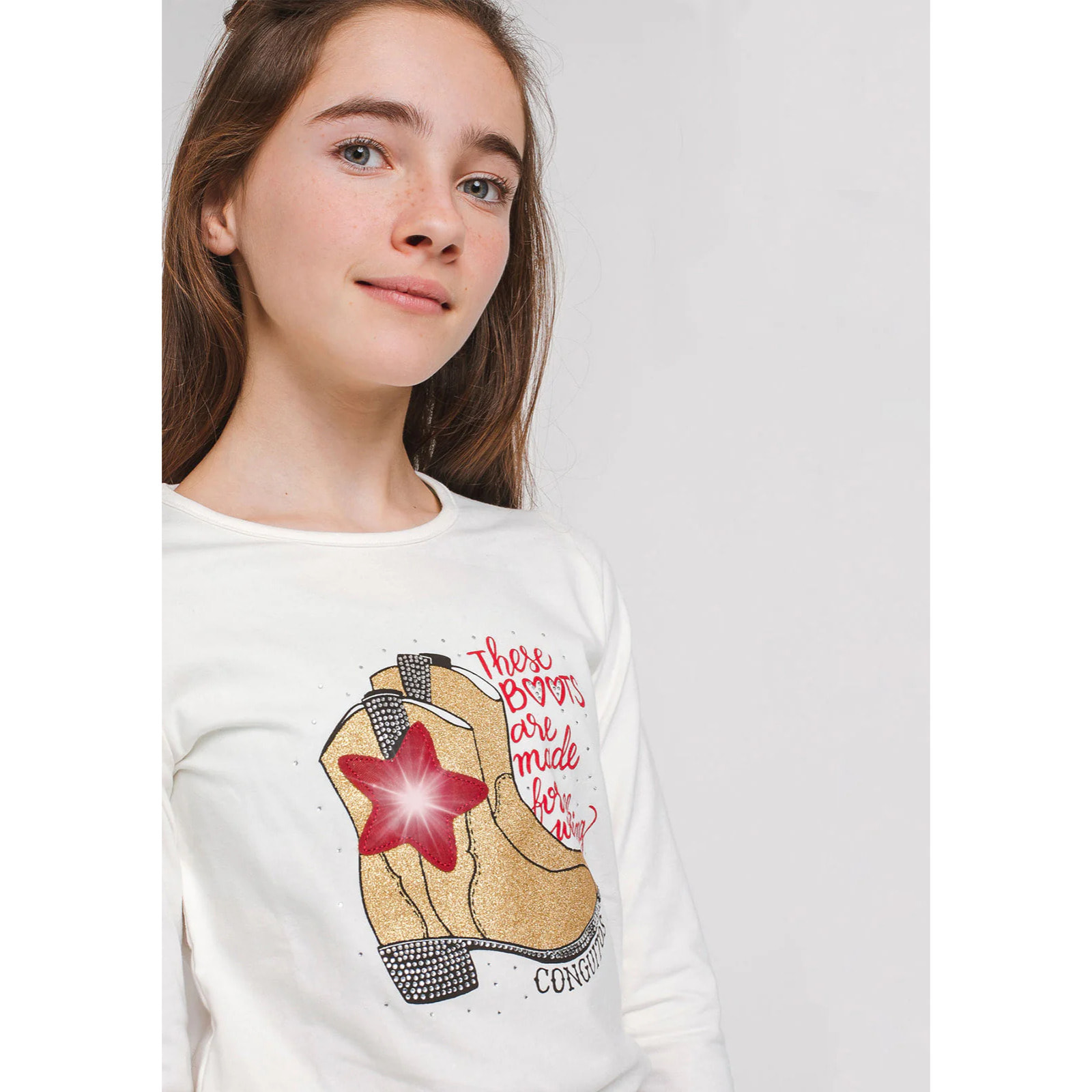 Maglietta "Boots" da bambina con luci