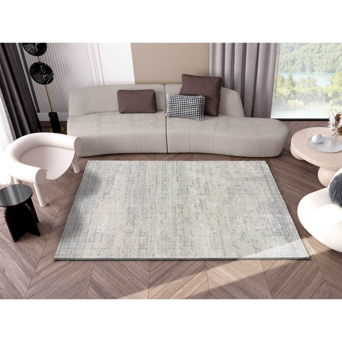 HL-VINTAGE Alfombra con texturas neutras de pelo corto en color crema, varias medidas disponibles