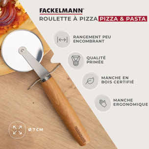 Roulette à pizza manche en bois 31 cm Fackelmann Pizza & Pasta