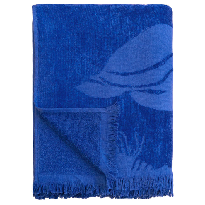 Serviette de plage éponge velours Jacquard ciselée - Starfish - 140x180cm - 340g/m²