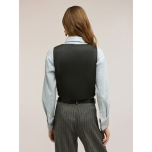 Motivi - Gilet fantasia gessata con paillettes - Grigio