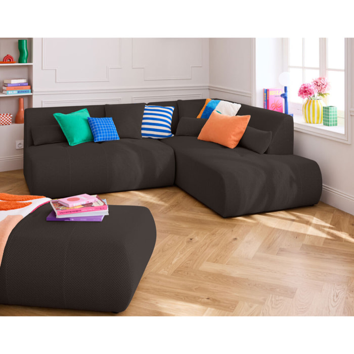 Onyx - pouf d'appoint - en tissu mailles 3D - Gris foncé
