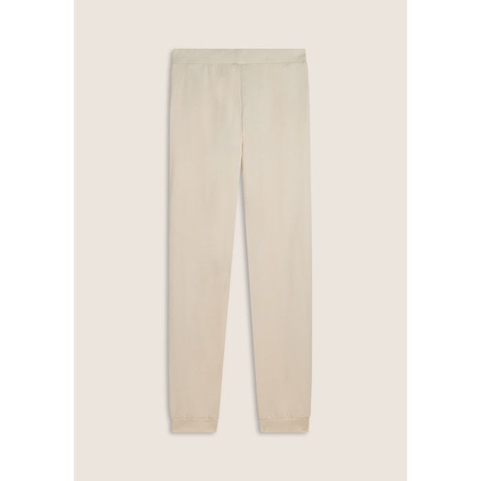 Pantaloni donna in felpa modal con banda a trecce