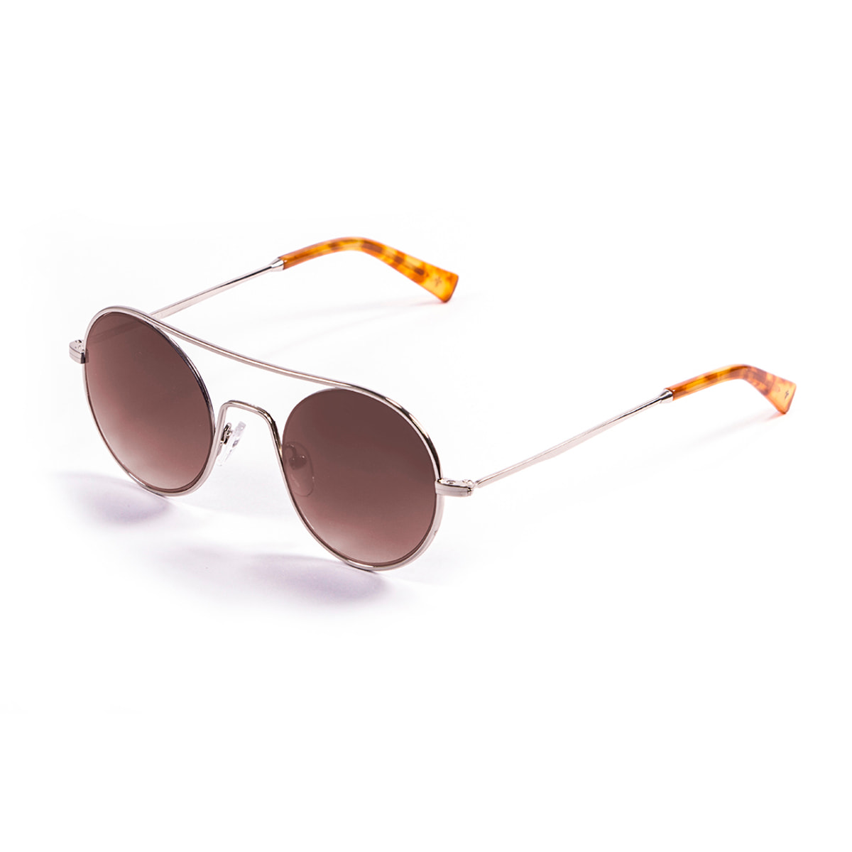 Gafas de sol LENOIR CERCLE - Plata brillante / Marrón degradado