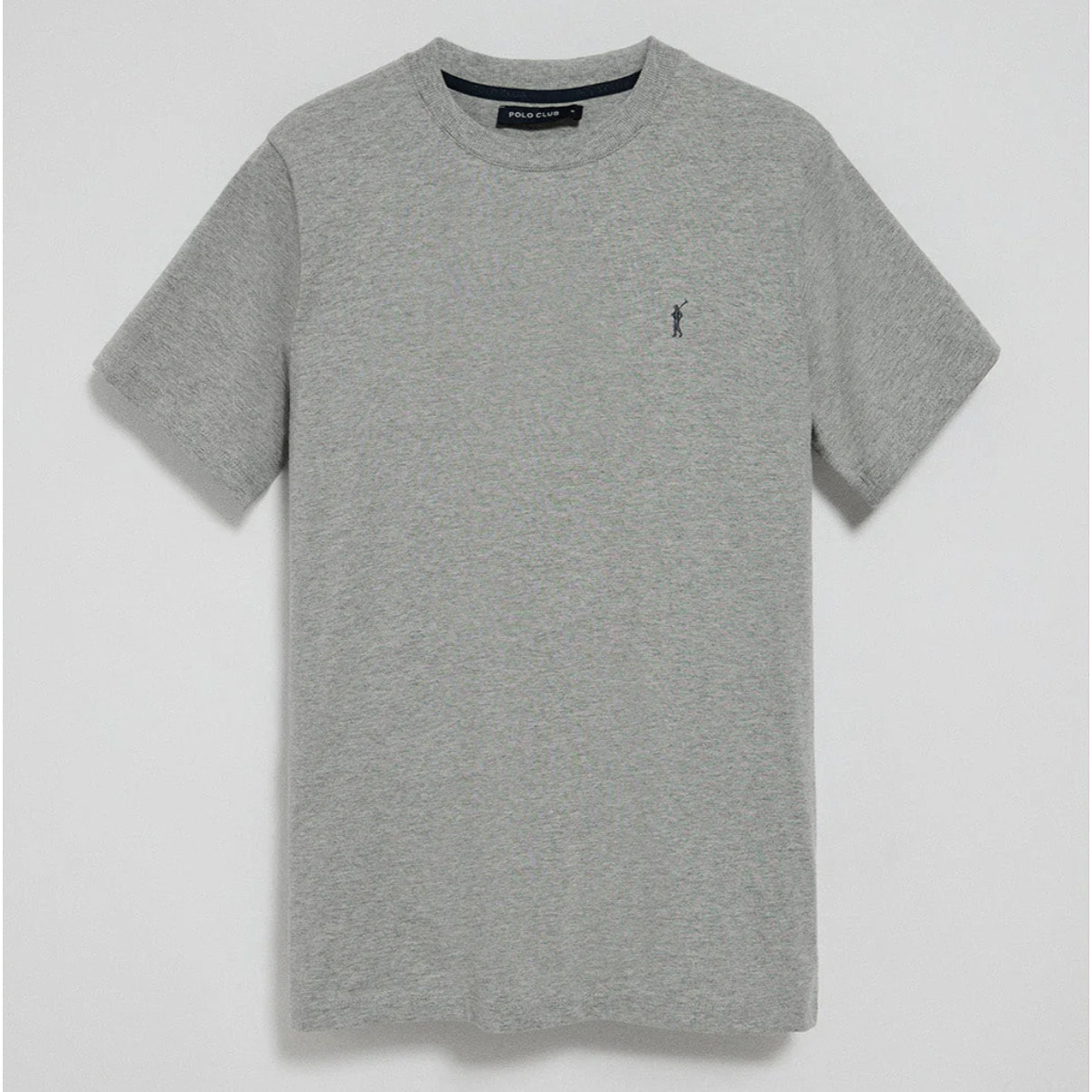 Camiseta gris vigoré con cuello redondo y bordado Rigby Go