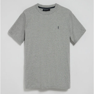 Camiseta gris vigoré con cuello redondo y bordado Rigby Go