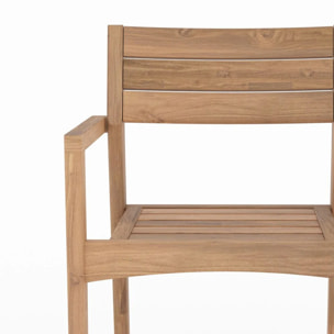 Table et chaises de jardin 8 personnes en bois de teck recyclé - Molo