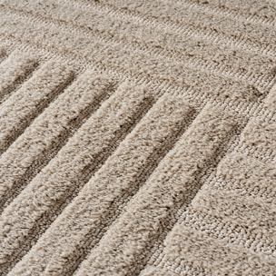 TURIN - Tapis moderne à motif graphique en relief beige