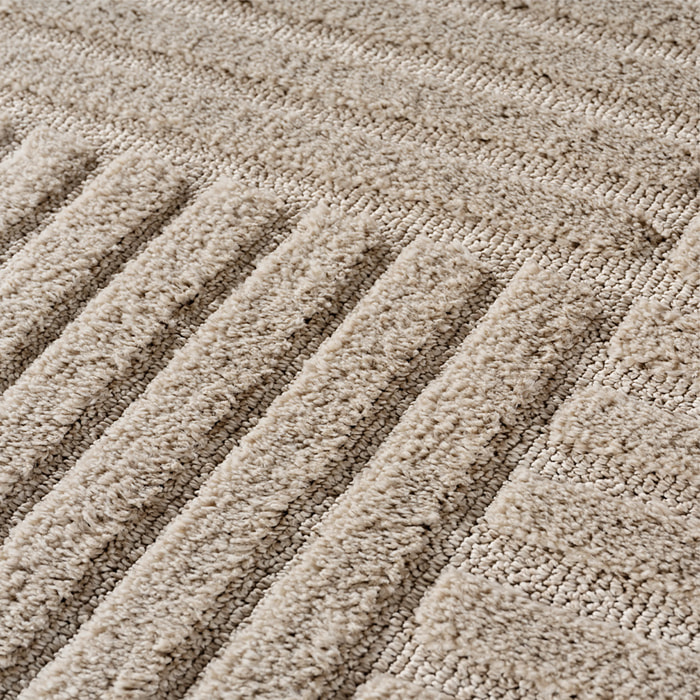 TURIN - Tapis moderne à motif graphique en relief beige