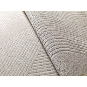 HL-GEOMETRIC Alfombra con texturas neutras de pelo corto en color crema, varias medidas disponibles