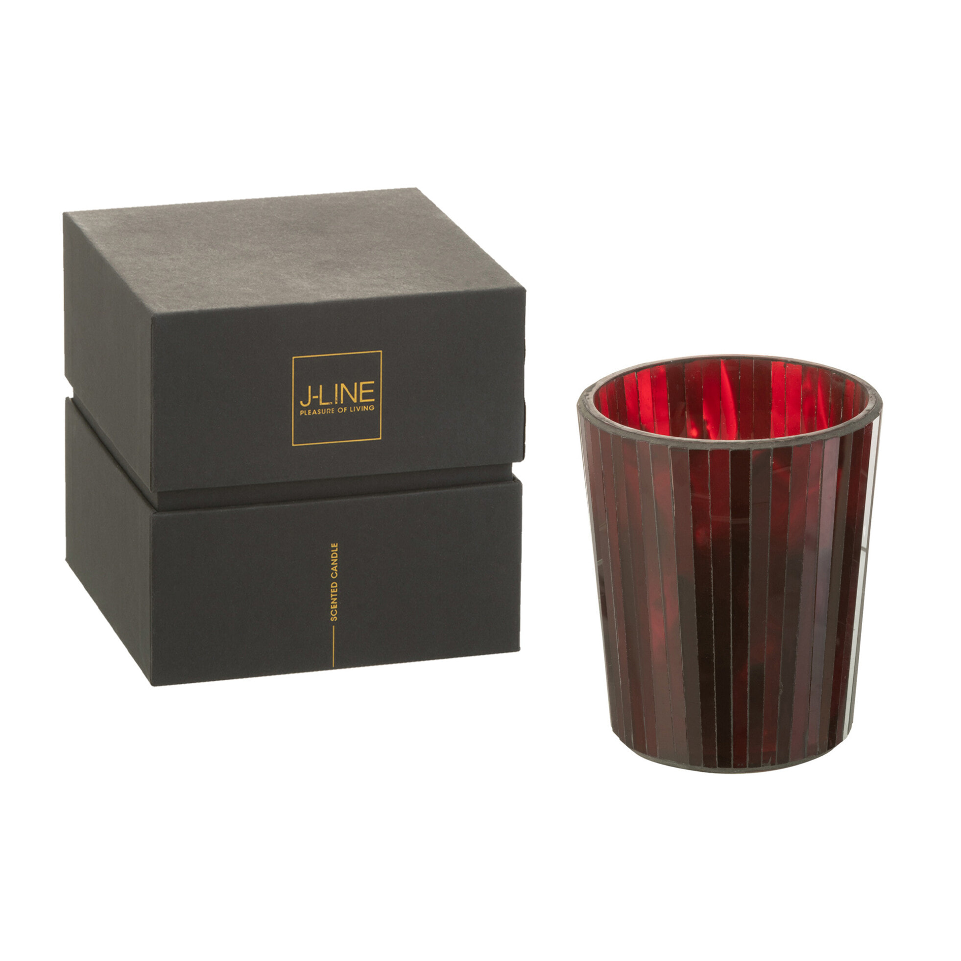 J-Line bougie parfumée Noa - Ruby Red - verre - rouge - medium - 55H