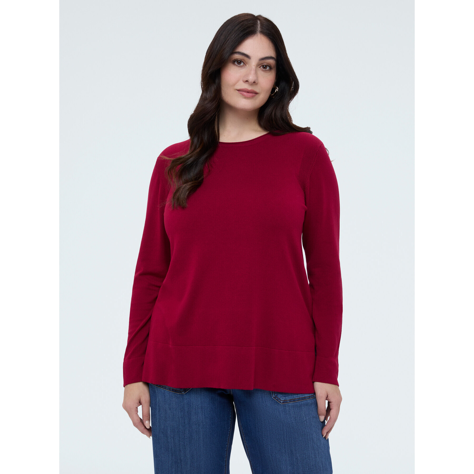 Fiorella Rubino - Camiseta de cuello redondo en mezcla de viscosa - Rojo