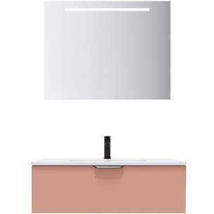 Ensemble vasque intégrée 1 tiroir + miroir - SOHO