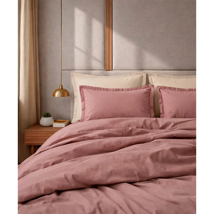 Completo Lenzuola RASO ROSA tinta unita per letto matrimoniale 100% Raso di Cotone e Made in Italy