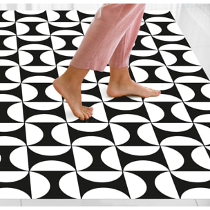 Alfombra de vinilo Eclipse 50x140 cm - PVC antideslizante, vinilica para cocina o salón, lavable, estilo geométrico