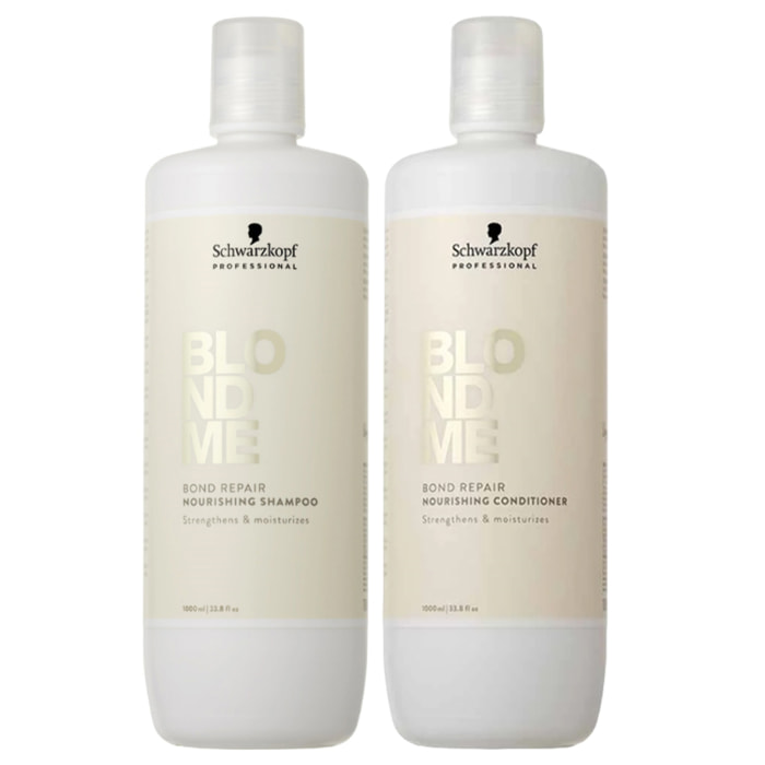 SCHWARZKOPF Kit BlondMe Bond Repair Nourishing Shampoo 1000ml + Conditioner 1000ml