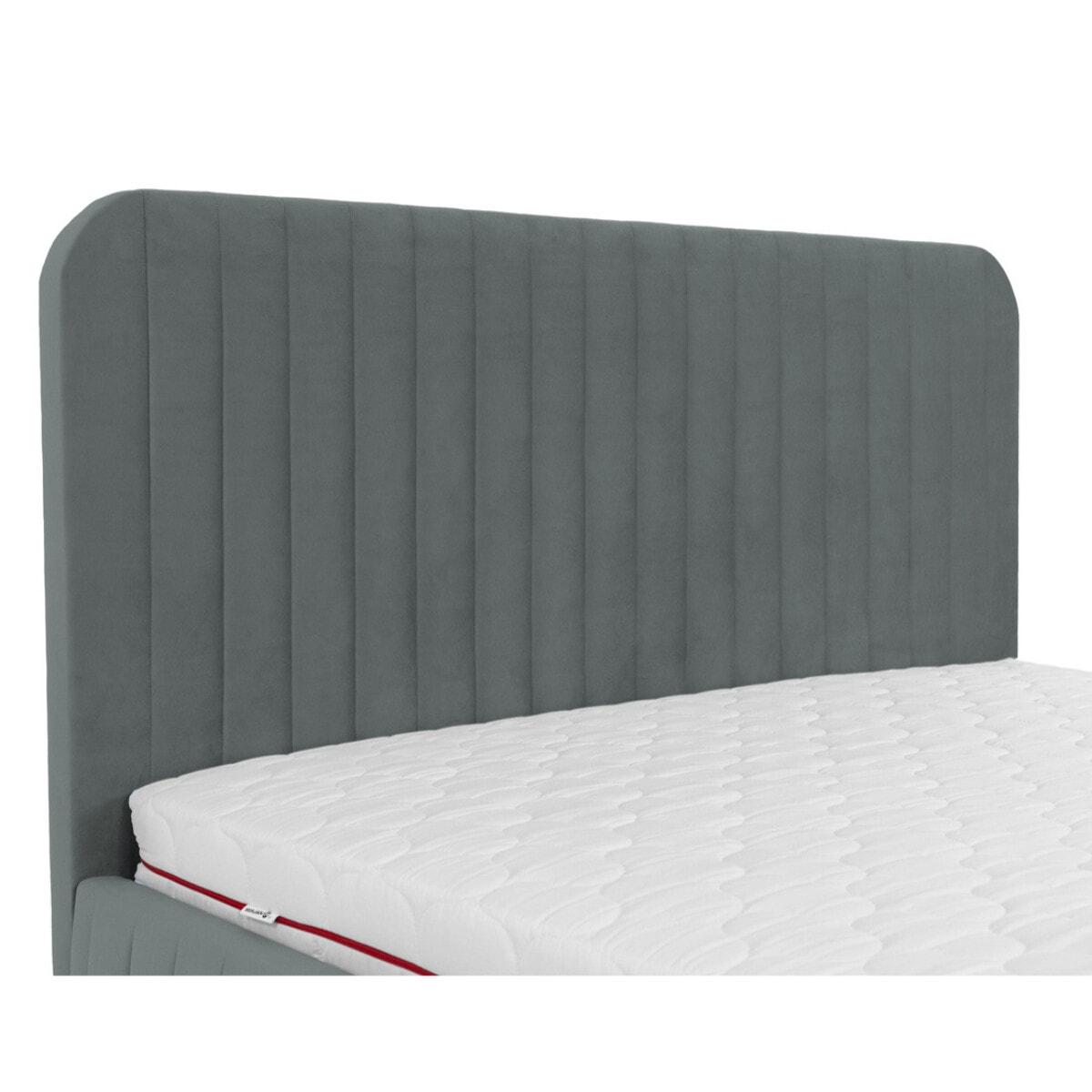 Stuart - lit coffre - 160x200 cm - sommier inclus - en velours - Gris Anthracite