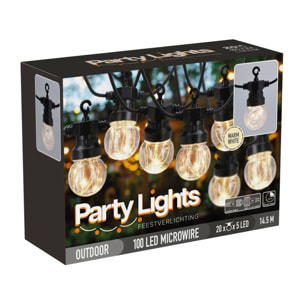 Guirnalda de 20 luces blanco calido con temporizador 950cm