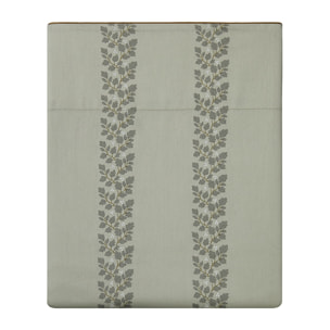 Drap plat en satin de coton bio imprimé, BEL AMI, Vert kaki