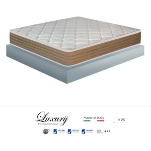 "Murano" H26 cm 140x200 2 guanciali Hydrogel OMAGGIO a molle insacchettate indipendenti ,7 zone a portanza differenziata arrotolato