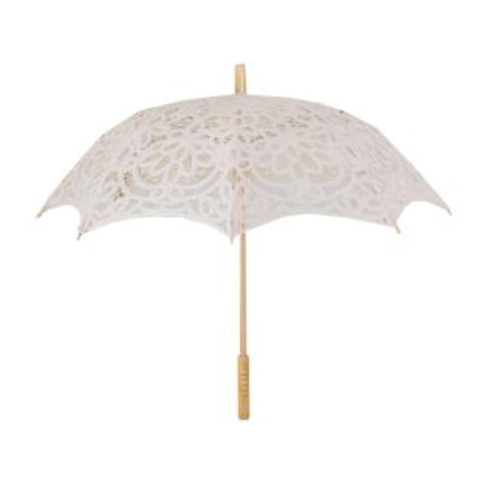 Ombrello in pizzo traforato crema cmø80x66