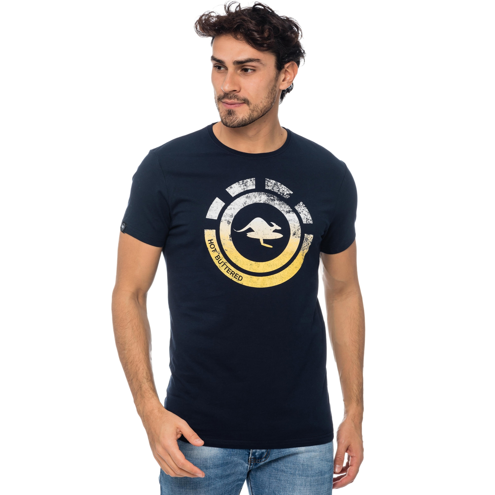 T-shirt in cotone 150 gr Hot Buttered Nahua Colore Blu Navy.