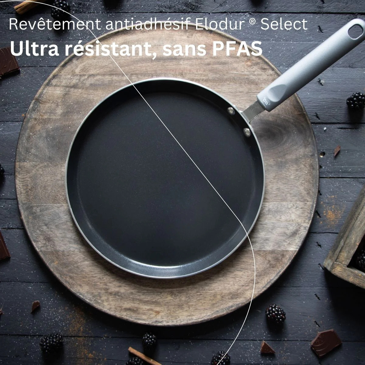 Set chandeleur crêpière 26 cm et 2 ustensiles Elo Ducato