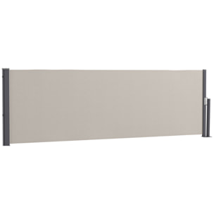 Store latéral brise-vue paravent rétractable dim. 3L x 1H m gris clair