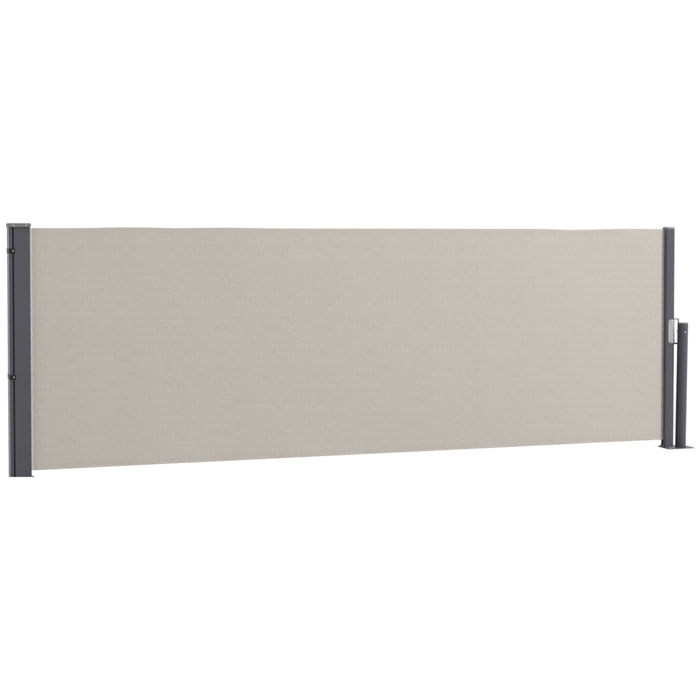 Store latéral brise-vue paravent rétractable dim. 3L x 1H m gris clair