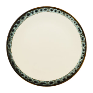 Lot de 6 assiettes plates atome 25cm en faience beige ATOME