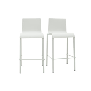 Tabourets de bar design empilables blancs H65 cm (lot de 2) KUPA