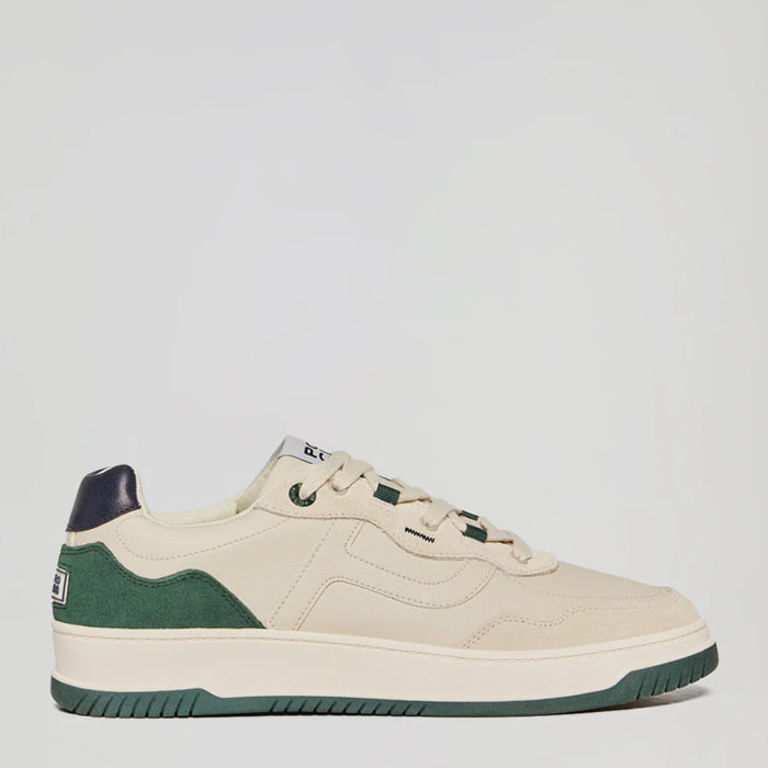 Sneaker casual Cornell da uomo in ecopelle verde con dettagli a contrasto Polo Club