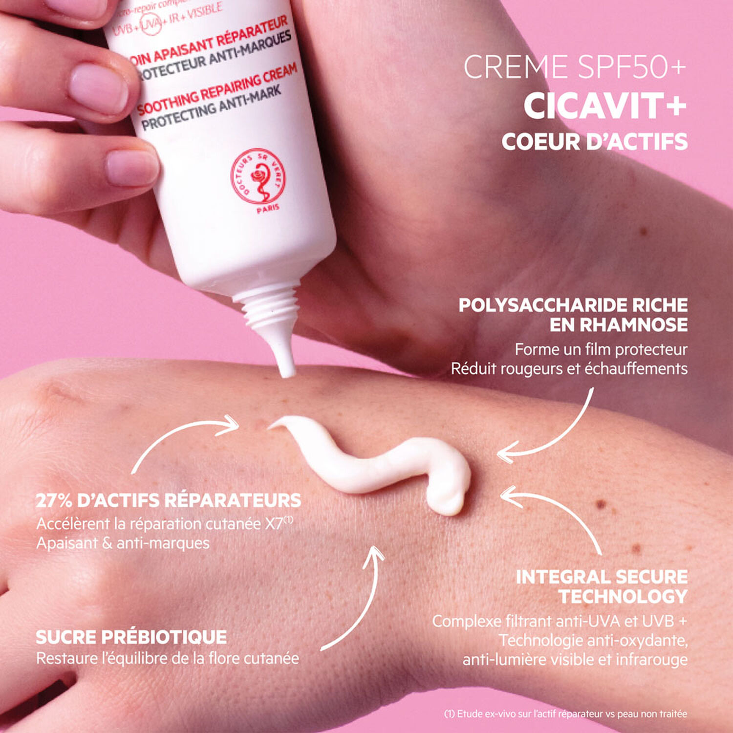 Cicavit+  - Crème Soin Apaisant SPF50+ Réparateur, Protecteur, Anti-Marques 40 ml