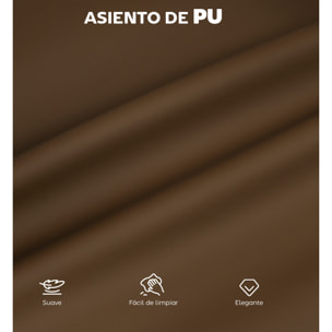 Juego de 2 Taburetes de Bar Taburetes Altos de Cocina con Respaldo de Ratán Asiento de PU Marco de Acero y Reposapiés para Comedor Mostrador 45x50x97 cm Marrón