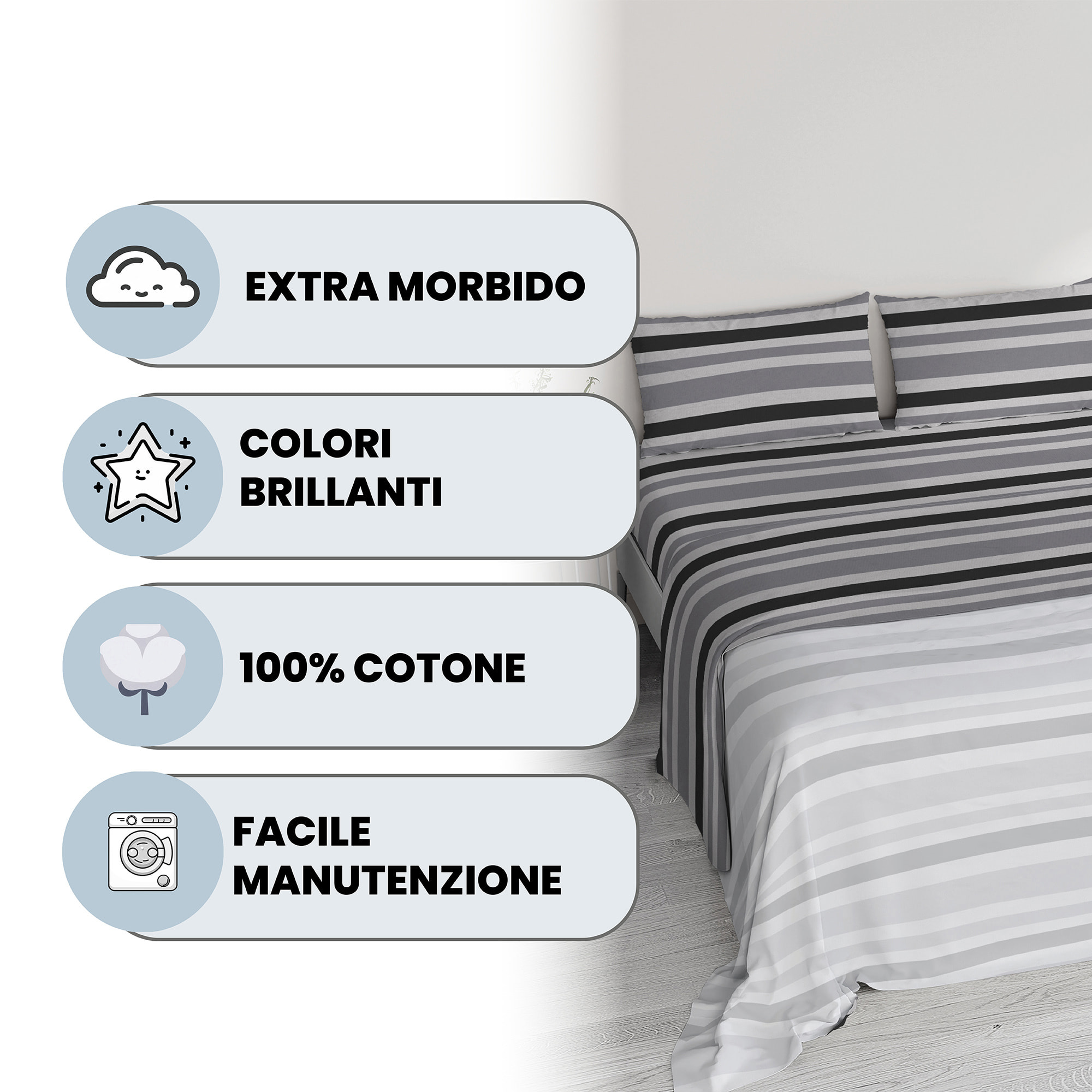 COMPLETO LETTO IDA 100% Cotone